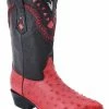 Guadalajara Western Wear White Diamond Avestruz Men's J Toe Boots - Red 2 Guadalajara Western Wear White Diamond Avestruz Men's J Toe Boots - Red
