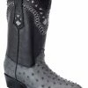 Guadalajara Western Wear White Diamond Avestruz Men's J Toe Boots - Gray