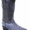 Guadalajara Western Wear White Diamond Avestruz Men's J Toe Boots - Blue