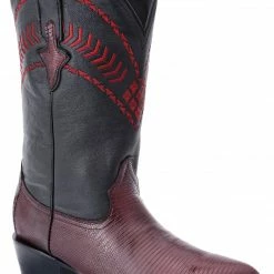Guadalajara Western Wear White Diamond Armadillo J Toe Men's Boots - Wine