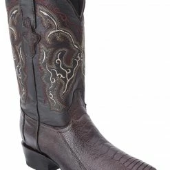 Guadalajara Western Wear White Diamond Pata De Avestruz J Toe Men's Boots - Brown