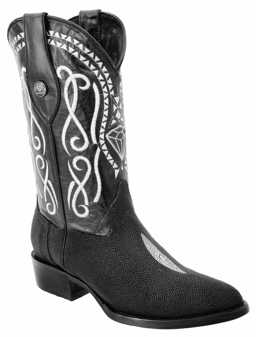 Guadalajara Western Wear White Diamond Mantarraya J Toe Men's Boot - Black 3 Guadalajara Western Wear White Diamond Mantarraya J Toe Men's Boot - Black