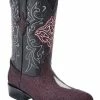 Guadalajara Western Wear White Diamond Mantarraya J Toe Men's Boot - Wine 1 Guadalajara Western Wear White Diamond Mantarraya J Toe Men's Boot - Wine