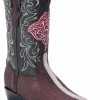 Guadalajara Western Wear White Diamond Mantarraya J Toe Men's Boot - Wine