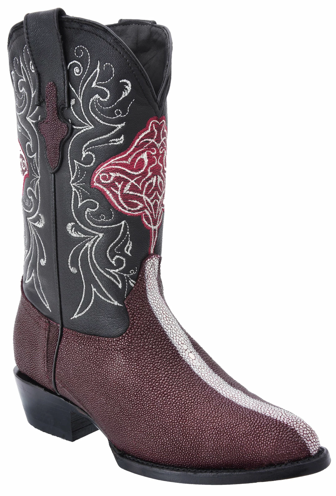 Guadalajara Western Wear White Diamond Mantarraya J Toe Men's Boot - Wine 3 Guadalajara Western Wear White Diamond Mantarraya J Toe Men's Boot - Wine