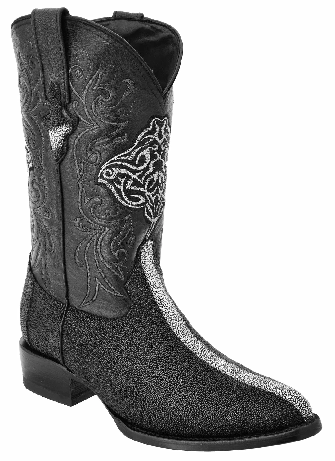 Guadalajara Western Wear White Diamond Mantarraya J Toe Men's Boot - Black 3 Guadalajara Western Wear White Diamond Mantarraya J Toe Men's Boot - Black