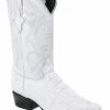 Guadalajara Western Wear White Diamond Caiman Imitation Men's J Toe Boots - Blanco