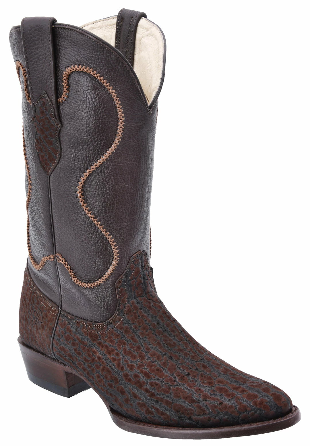 Guadalajara Western Wear White Diamond Bull Shoulder J Toe Men's Boots - Brown 3 Guadalajara Western Wear White Diamond Bull Shoulder J Toe Men's Boots - Brown