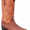 Guadalajara Western Wear White Diamond Bear Print J Toe Men's Boots - Cognac