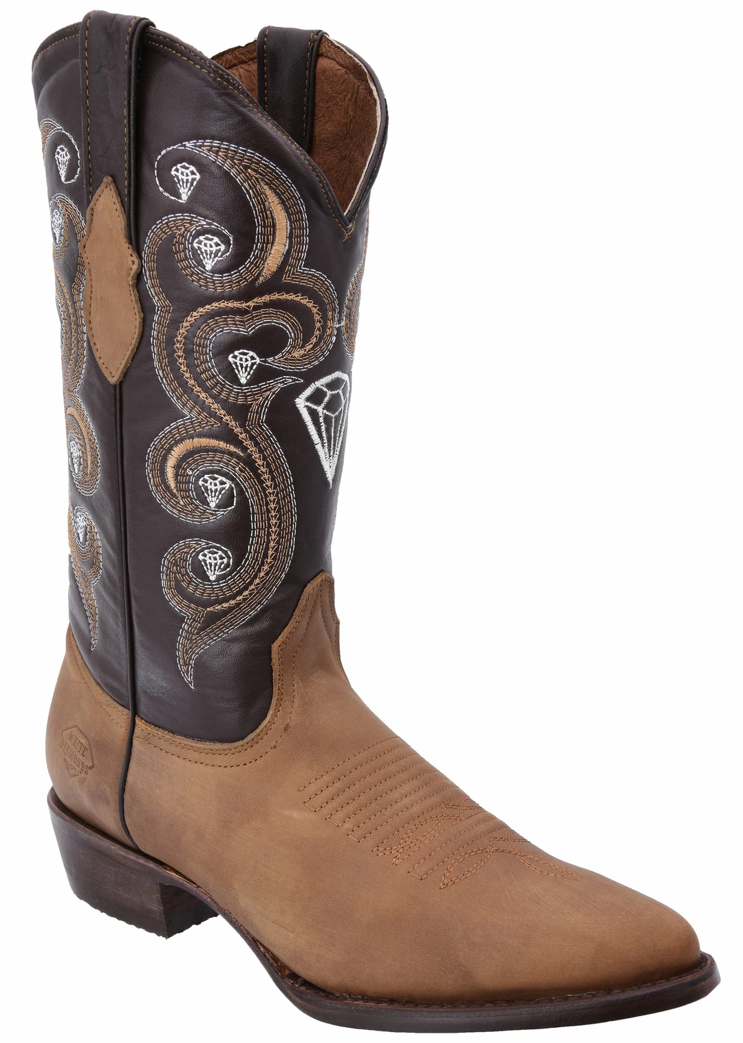 Guadalajara Western Wear White Diamond Crazy J Toe Men's Boots - Honey 3 Guadalajara Western Wear White Diamond Crazy J Toe Men's Boots - Honey