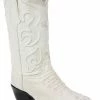 Guadalajara Western Wear White Diamond Caiman J Toe Men's Boot - Bone