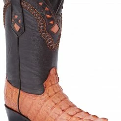 Guadalajara Western Wear White Diamond Caiman J Toe Men's Boot - Cognac