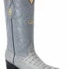Guadalajara Western Wear White Diamond Caiman J Toe Men's Boot - Gray