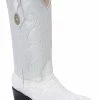 Guadalajara Western Wear White Diamond Caiman J Toe Men's Boot - White