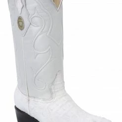 Guadalajara Western Wear White Diamond Caiman J Toe Men's Boot - White