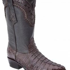 Guadalajara Western Wear White Diamond Caiman J Toe Men's Boot - Brown