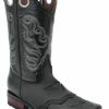 Guadalajara Western Wear White Diamond Square Toe Men's Boots - Black