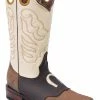 Guadalajara Western Wear White Diamond Square Toe Men's Boots - Brown / Orix