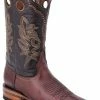 Guadalajara Western Wear White Diamond Square Toe Men's Boots - Brown