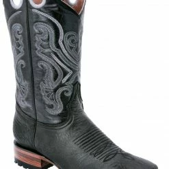 Guadalajara Western Wear White Diamond Bull Shoulder Square Toe Men's Boots - Black