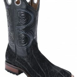 Guadalajara Western Wear White Diamond Bull Shoulder Square Toe Men's Boots - Black