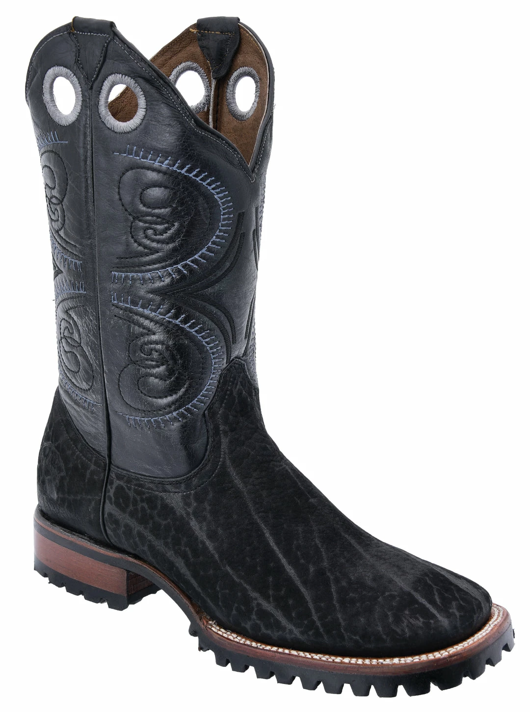 Guadalajara Western Wear White Diamond Bull Shoulder Square Toe Men's Boots - Black 3 Guadalajara Western Wear White Diamond Bull Shoulder Square Toe Men's Boots - Black