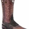 Guadalajara Western Wear White Diamond Square Toe Men's Boots - Brown / Gold