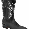 Guadalajara Western Wear White Diamond Square Toe Men's Boots - Black
