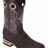 Guadalajara Western Wear White Diamond Bull Shoulder Wide Square Toe Men's Boots - Brown