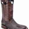 Guadalajara Western Wear White Diamond Lizard Square Toe Men's Boots - Brown