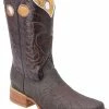 Guadalajara Western Wear White Diamond Elephant Print SquareToe Men's Boot - Brown