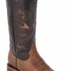 Guadalajara Western Wear White Diamond Dark Brown Square Toe Women Boot
