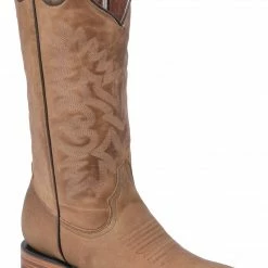 Guadalajara Western Wear White Diamond Brown Square Toe Women Boot