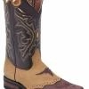 Guadalajara Western Wear White Diamond Brown Square Toe Women Boot