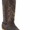 Guadalajara Western Wear White Diamond Brown Square Toe Women Boot 2 Guadalajara Western Wear White Diamond Brown Square Toe Women Boot