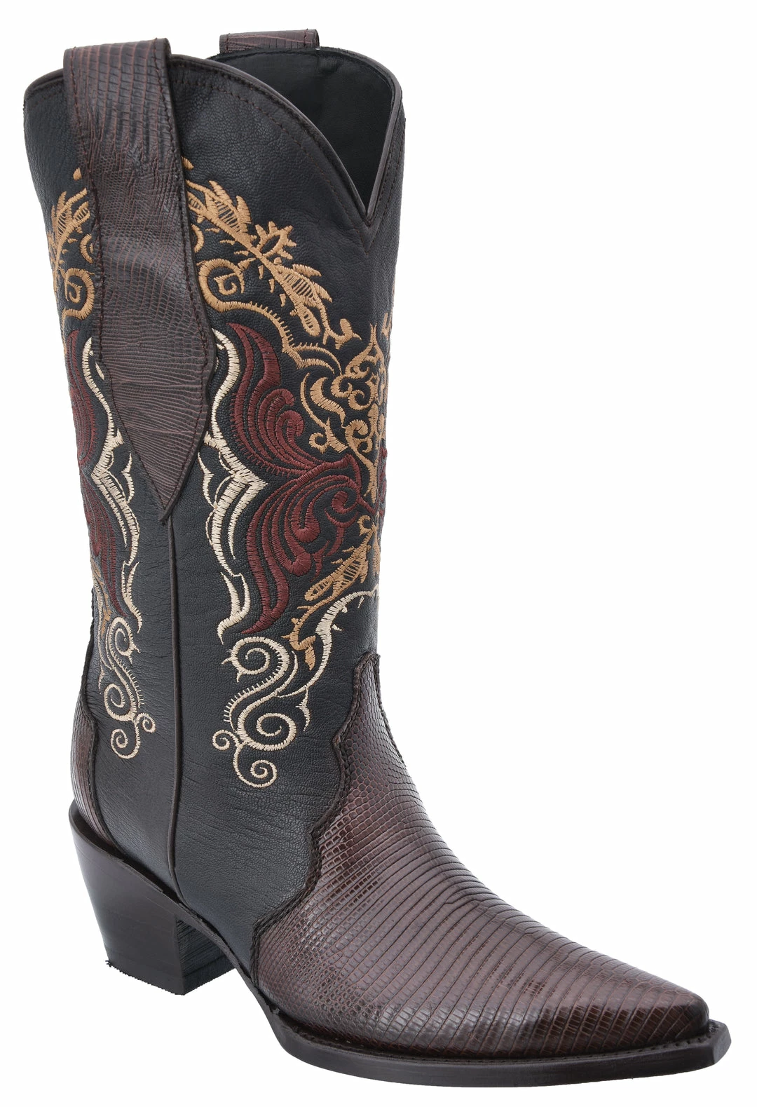 Guadalajara Western Wear White Diamond Brown Lizard Snip Toe Women Boot 3 Guadalajara Western Wear White Diamond Brown Lizard Snip Toe Women Boot