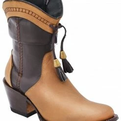 Guadalajara Western Wear White Diamond Honey/Brown Round Toe Short Women Boot