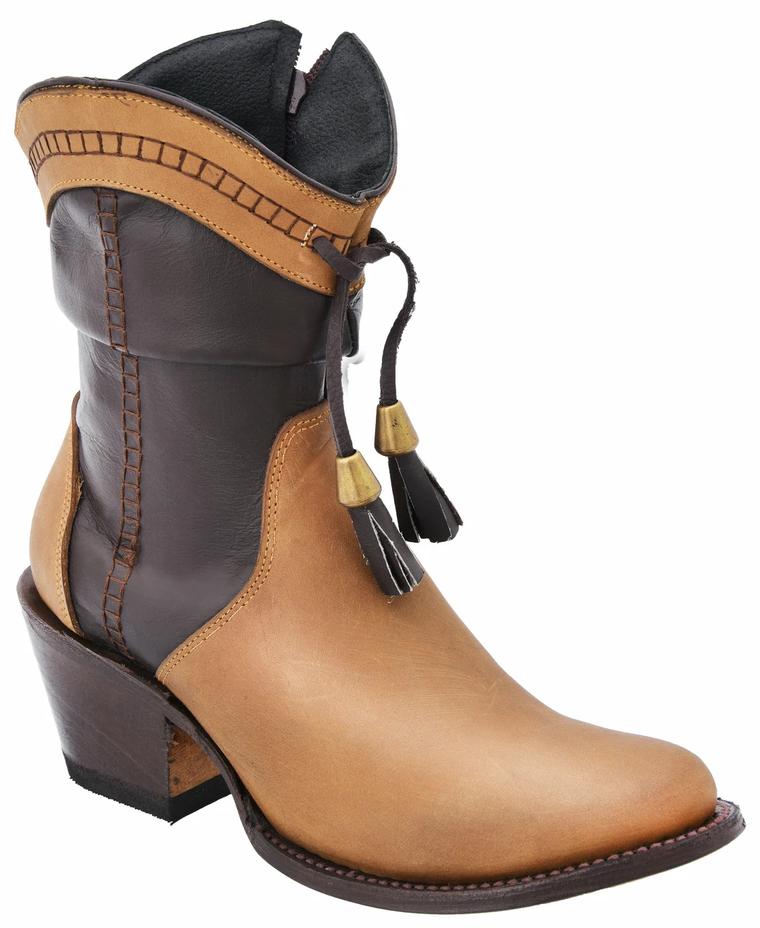 Guadalajara Western Wear White Diamond Honey/Brown Round Toe Short Women Boot 3 Guadalajara Western Wear White Diamond Honey/Brown Round Toe Short Women Boot