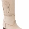 Guadalajara Western Wear White Diamond Escaramuza Nobuck Bone Women Boot