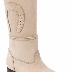 Guadalajara Western Wear White Diamond Escaramuza Nobuck Bone Women Boot