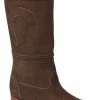 Guadalajara Western Wear White Diamond Escaramuza Nobuck Chocolate Women Boot