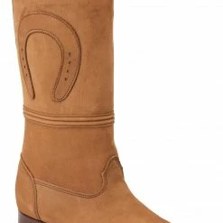 Guadalajara Western Wear White Diamond Escaramuza Nobuck Tobacco Women Boot