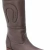 Guadalajara Western Wear White Diamond Escaramuza Leather Chocolate Women Boot