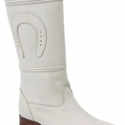 Guadalajara Western Wear White Diamond Escaramuza Leather Bone Women Boot