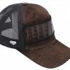 Guadalajara Western Wear White Diamond Gamuza Tira Caiman Exotic Cap - Cafe Accessories