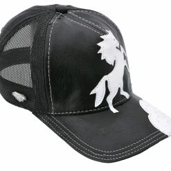 Guadalajara Western Wear White Diamond Truker Caballo Exotic Cap - Negro