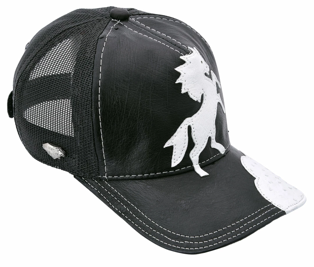 Guadalajara Western Wear White Diamond Truker Caballo Exotic Cap - Negro 3 Guadalajara Western Wear White Diamond Truker Caballo Exotic Cap - Negro
