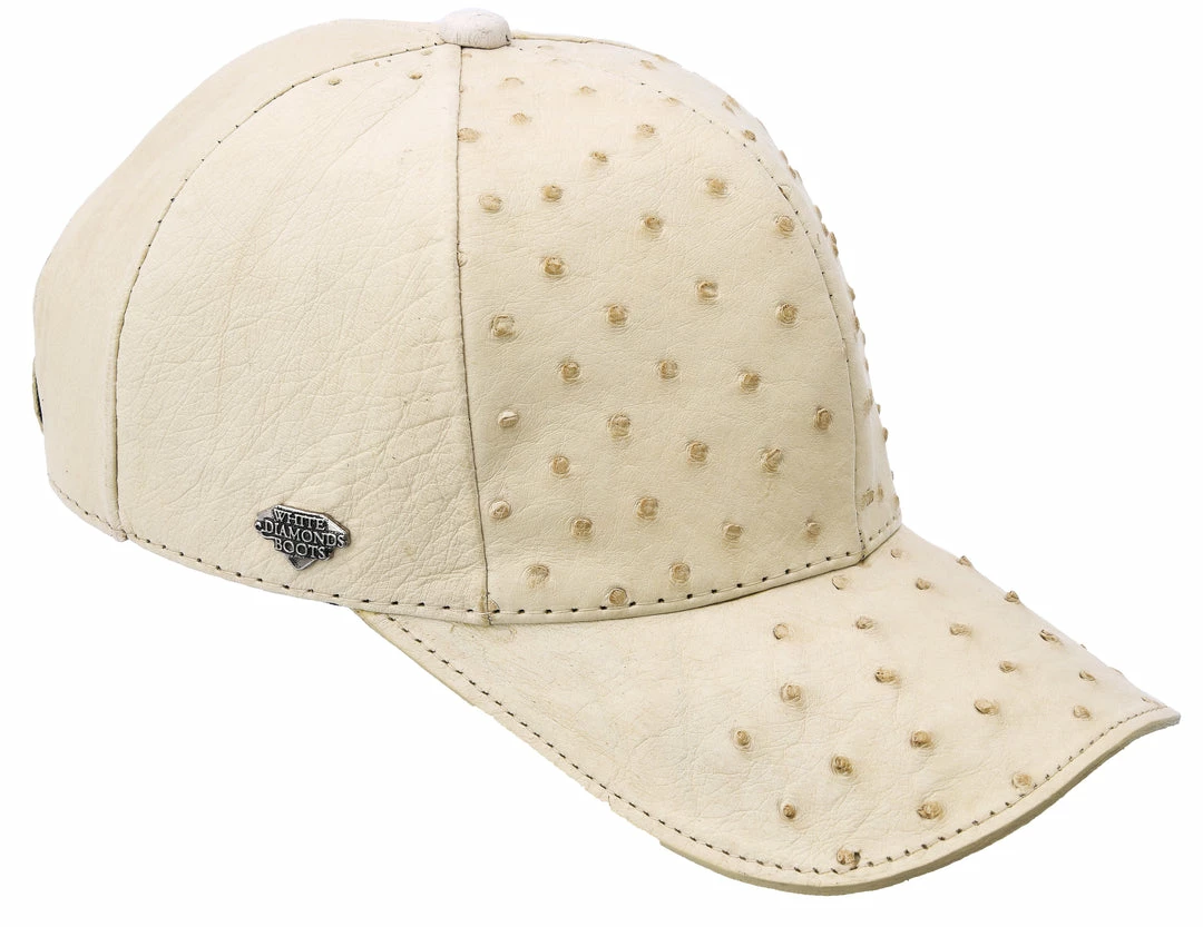 Guadalajara Western Wear White Diamond Avestruz Exotic Cap - Hueso 3 Guadalajara Western Wear White Diamond Avestruz Exotic Cap - Hueso