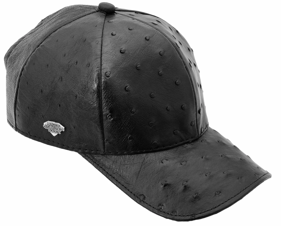 Guadalajara Western Wear White Diamond Avestruz Exotic Cap - Negro Accessories 3 Guadalajara Western Wear White Diamond Avestruz Exotic Cap - Negro Accessories
