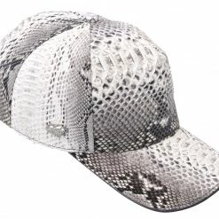 Guadalajara Western Wear White Diamond Pyhton Exotic Cap - Natural Accessories